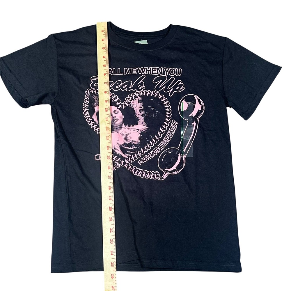Selena‎ Gomez Graphic T-Shirt NWT Women's Medium Black Call Me When You Break Up - Picture 4 of 8